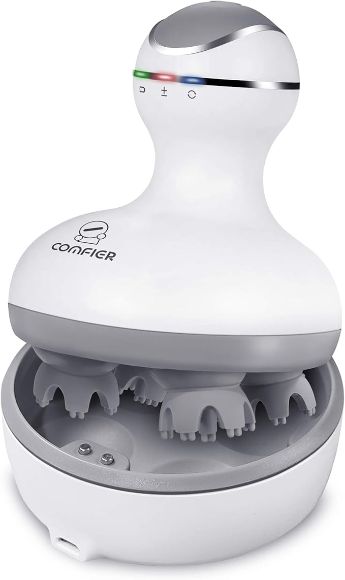 COMFIER Cordless Electric Scalp Massager: 84 Kneading Nodes, Portable Stress Relief